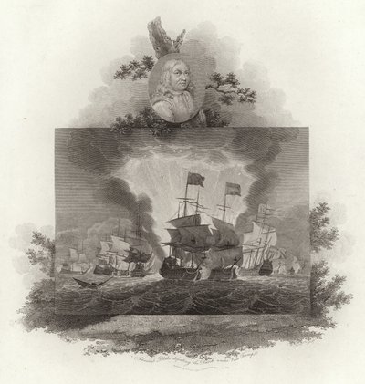 Blake admirális legyőzte a hollandokat Van Tromp vezetésével alkotó: English School