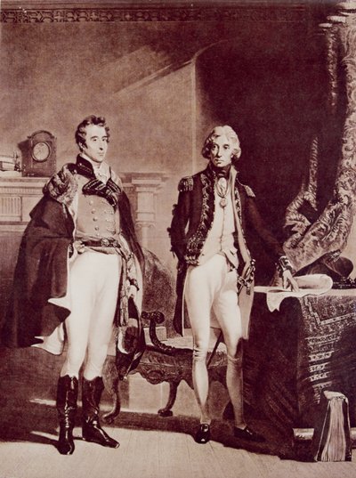 Nelson admirális (1758-1805) Sir Arthur Wellesley ezredessel (1769-1852) Wellington hercegével alkotó: English School