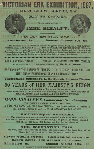 A Victorian Era Exhibition hirdetése, 1897, Earls Court alkotó: English School