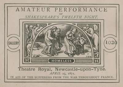 Shakespeare tizenkettedik éjszakája amatőr előadásának hirdetése alkotó: English School