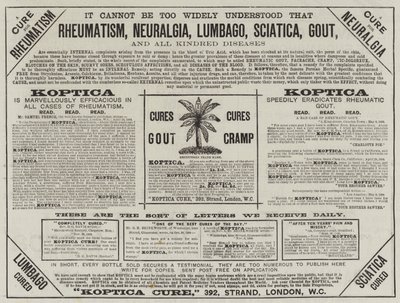 Reklám, Koptica Cure (metszet) alkotó: English School
