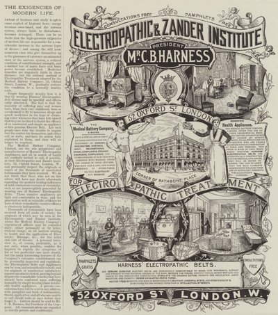 Reklám, The Medical Battery Company (metszet) alkotó: English School