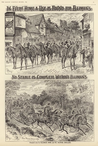 Az Ellimans Embrocation reklámja alkotó: English School