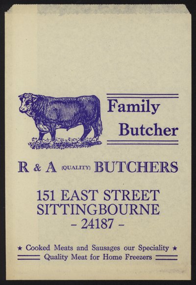 Werbung für R & A Butchers von English School