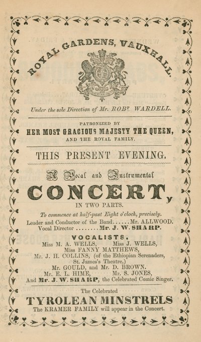 A londoni Vauxhall Gardens reklámja alkotó: English School