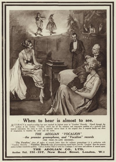 Az Aeolian Vocalion gramofon reklámja alkotó: English School