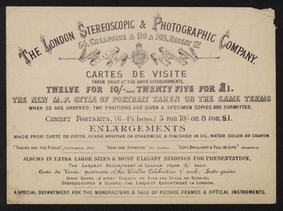 A London Stereoscopic and Photography Company reklámja alkotó: English School