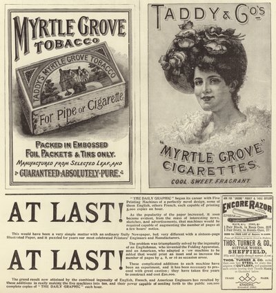 A The Graphic Christmas Number 1896-ból terjedő reklámok alkotó: English School