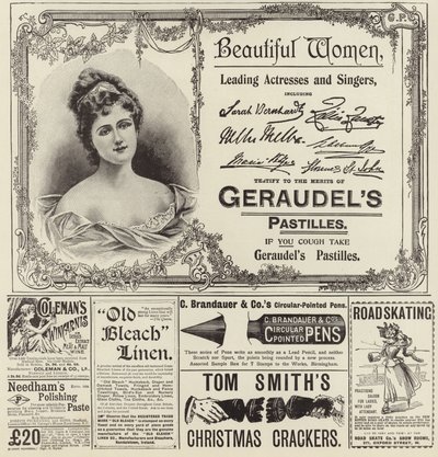 A The Graphic Christmas Number 1896-ból terjedő reklámok alkotó: English School