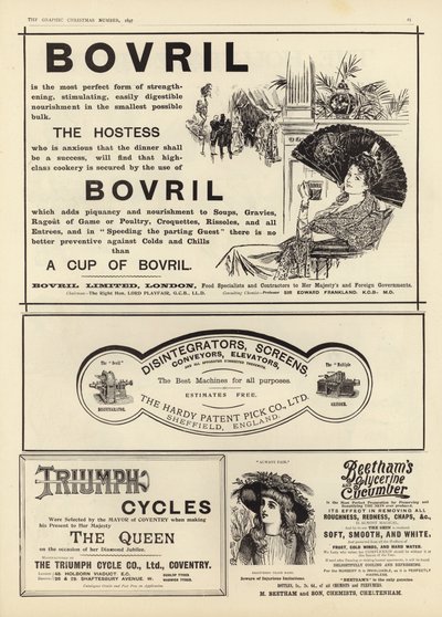 A The Graphic Christmas Number 1897-ből terjedő reklámok alkotó: English School