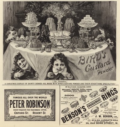A The Graphic Christmas Number 1897-ből terjedő reklámok alkotó: English School