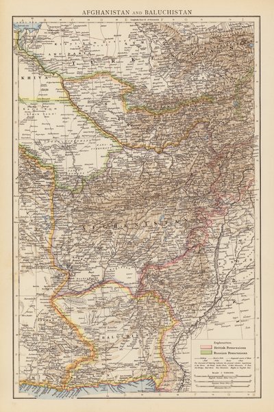 Afganisztán és Beludzsisztán (színes litográfia) alkotó: English School