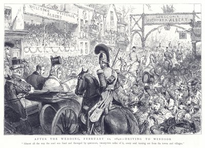 Az esküvő után, 1840. február 10., vezetés Windsorba alkotó: English School