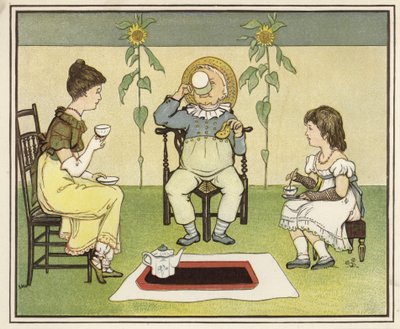 Délutáni tea (színes litográfia) alkotó: English School