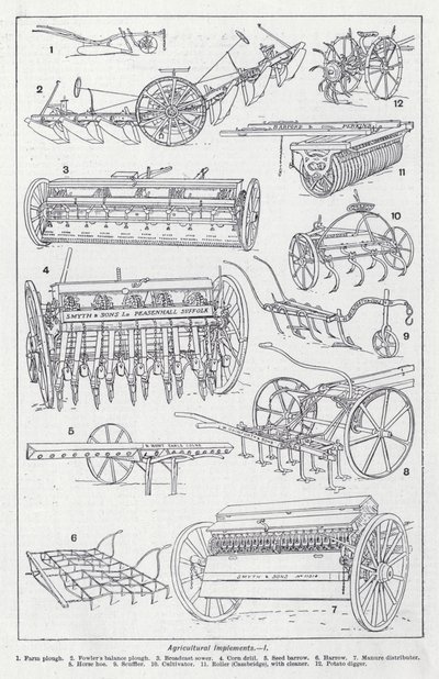 Mezőgazdasági eszközök (litho) alkotó: English School