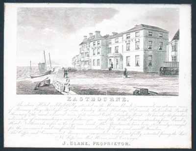 Albion Hotel, a tulajdonos, J Blake kereskedelmi kártyája alkotó: English School