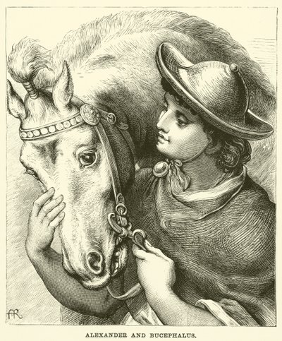 Alexander és Bucephalus (metszet) alkotó: English School