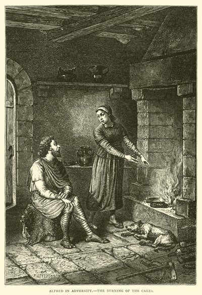 Alfred a csapásokban, a sütemények elégetésében alkotó: English School