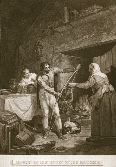 Alfred in the House of the Neatherd, illusztráció David Humestól Anglia története, pub. R. Bowyer, London, 1812 alkotó: English School