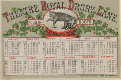 1869-es almanach, a Theatre Royal Drury Lane által kiadott alkotó: English School