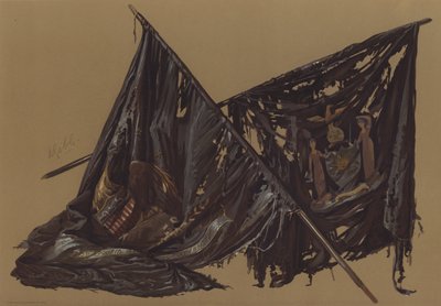 Amerikai zászlók (chromolitho) alkotó: English School