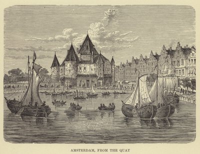 Amszterdam, a rakpartról (metszet) alkotó: English School