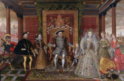 A Tudor-utódlás allegóriája: VIII. Henrik családja, 1589-95 alkotó: English School