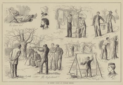 Művésztelep a Burnham Beeches-ben (metszet) alkotó: English School