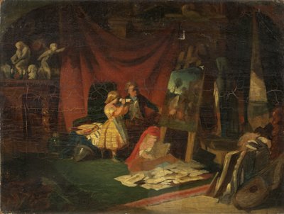 Egy művész stúdiója (olaj, vászon) alkotó: English School
