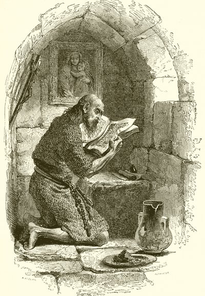 Egy aszkéta a cellájában alkotó: English School