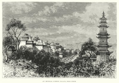 Egy császári nyári palota, Pekin közelében (metszet) alkotó: English School