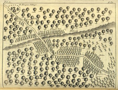 Egy irokk falu, 1703 alkotó: English School