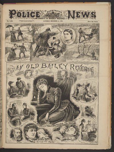 Ein Old Bailey Reverie, aus The Illustrated Police News, Samstag, 6. Dezember 1890 von English School
