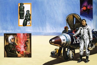 Egy X-15 pilóta lélegzik a sivatagi levegőt... alkotó: English School