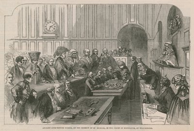 Ősi polgári birtoklási szokás Szent Mihály tükrén, a Westminster-i Pénzügyőrségben alkotó: English School