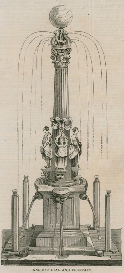 Ősi számlap és szökőkút, 1656-ban állították fel a londoni Leadenhall Cornerben alkotó: English School