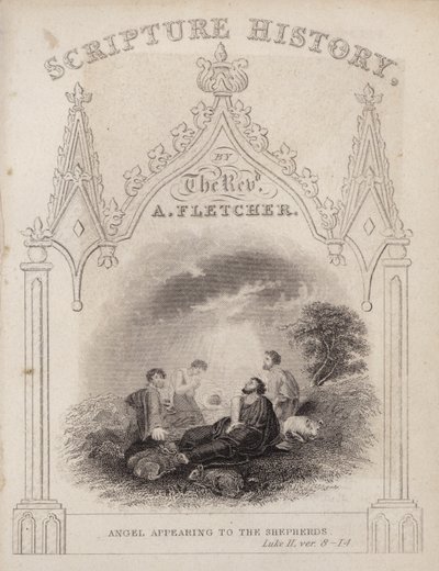Angyal megjelenik a pásztoroknak, II. Lukács, 8-14. vers (metszet) alkotó: English School