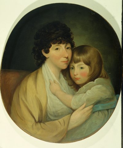 Anna Maria White (Mrs Charles Trench) és a gyermek (olaj, vászon) alkotó: English School