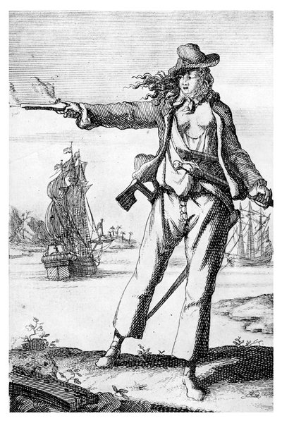 Anne Bonney, a "Gosse History of Piracy" című könyvből. alkotó: English School