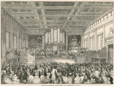 Rabszolgaság-ellenes gyűlés a londoni Exeter Hallban, Strand, London (metszet) alkotó: English School