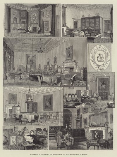 Claremont apartmanjai, Albany hercegének és hercegnőjének rezidenciája (metszet) alkotó: English School