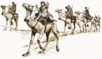 Arabok tevéken átkelnek a sivatagon alkotó: English School