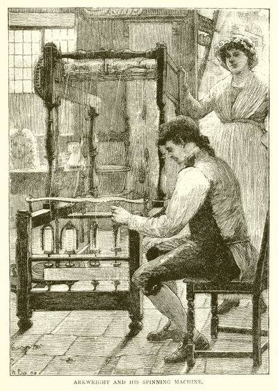 Arkwright és a fonógépe alkotó: English School