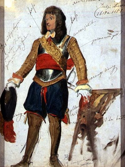 Páncél (1615 körül) a párizsi Louvre Múzeumban, 1850 körül (akvarell és gouache papíron) alkotó: English School