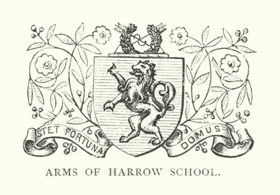 A Harrow iskola címere (metszet) alkotó: English School