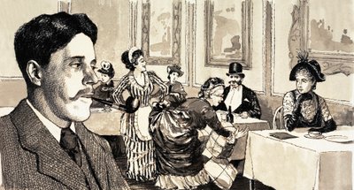 Arnold Bennett ihletet kapott az Öreg feleségek meséjének megírására, amikor egy nagy termetű hölgyet figyelt meg egy étteremben alkotó: English School