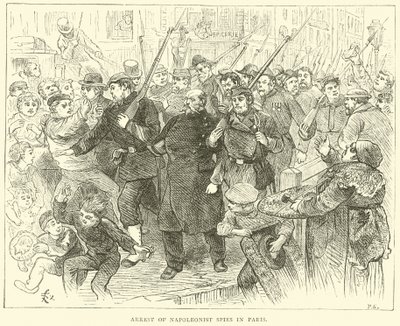 Napóleonista kémek letartóztatása Párizsban, 1870. október alkotó: English School