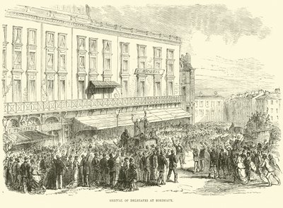 A küldöttek érkezése Bordeaux-ba, 1870. december alkotó: English School
