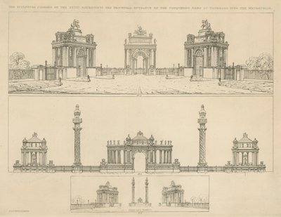 Künstlerische Eindrücke für Denkmäler von English School