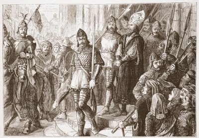 Miközben kivezették a templomból... énekelni kezdett: Credo in Unum Deum, illusztráció: James Aitken Wylie (1808-1890), kocsma: A protestantizmus története. 1878 alkotó: English School